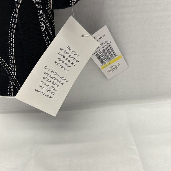 ALEX EVENINGS 2 Piece Glitter Black Cocktail Top Jacket Tank SZ M NEW - Picture 5 of 10